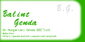 balint genda business card